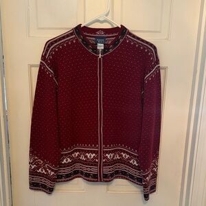 Classic Burgundy Kids Sweater with White Patterns